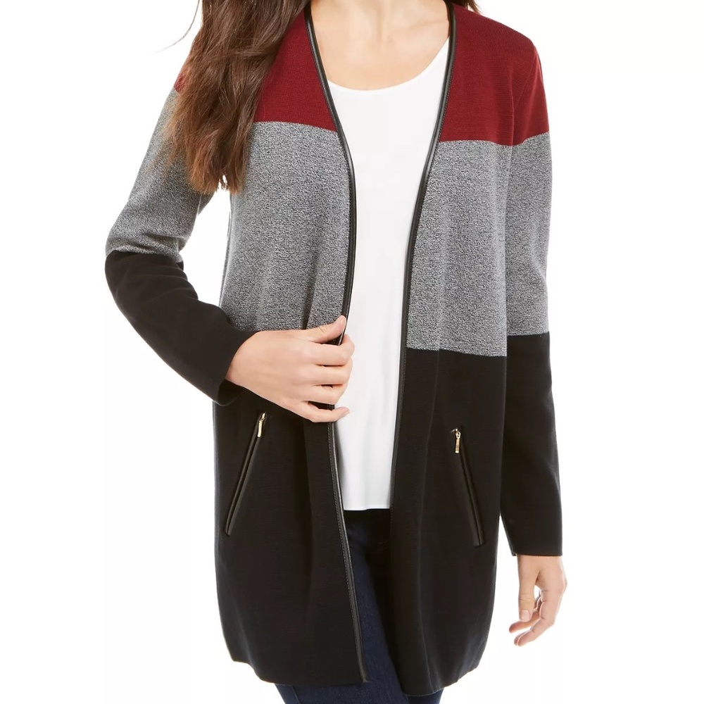 Petite Milano Colorblocked Cotton Completer Sweater